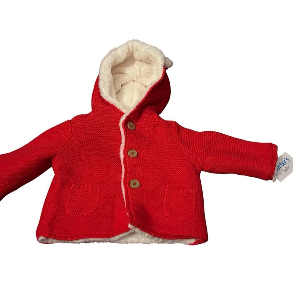 NWT Carter’s 12M red sweater jacket with hood